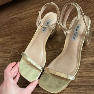 Steve Madden Audrina Gold Leather Heels